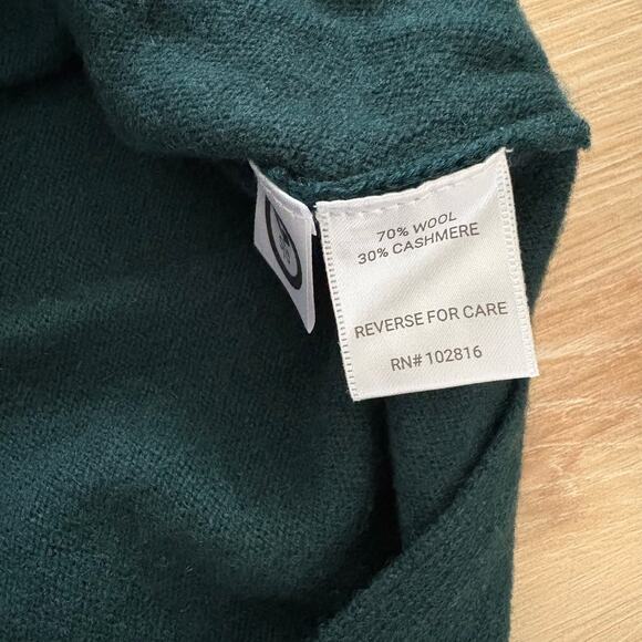 Garnet Hill Wool Cashmere Oversized Turtleneck Sweater Dark Balsam M - Picture 3 of 6